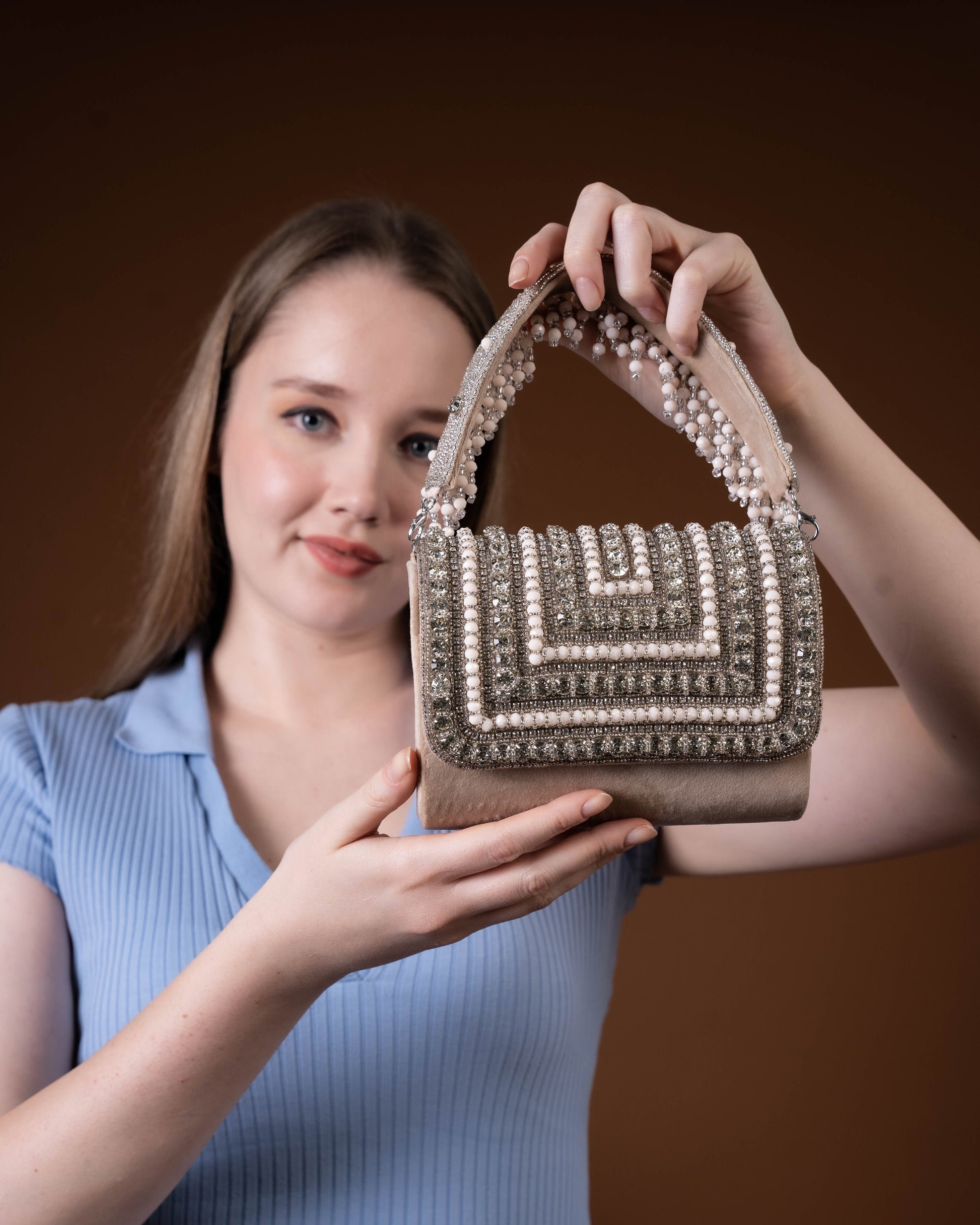 Nouréa Crystal Pearl Flap Bag