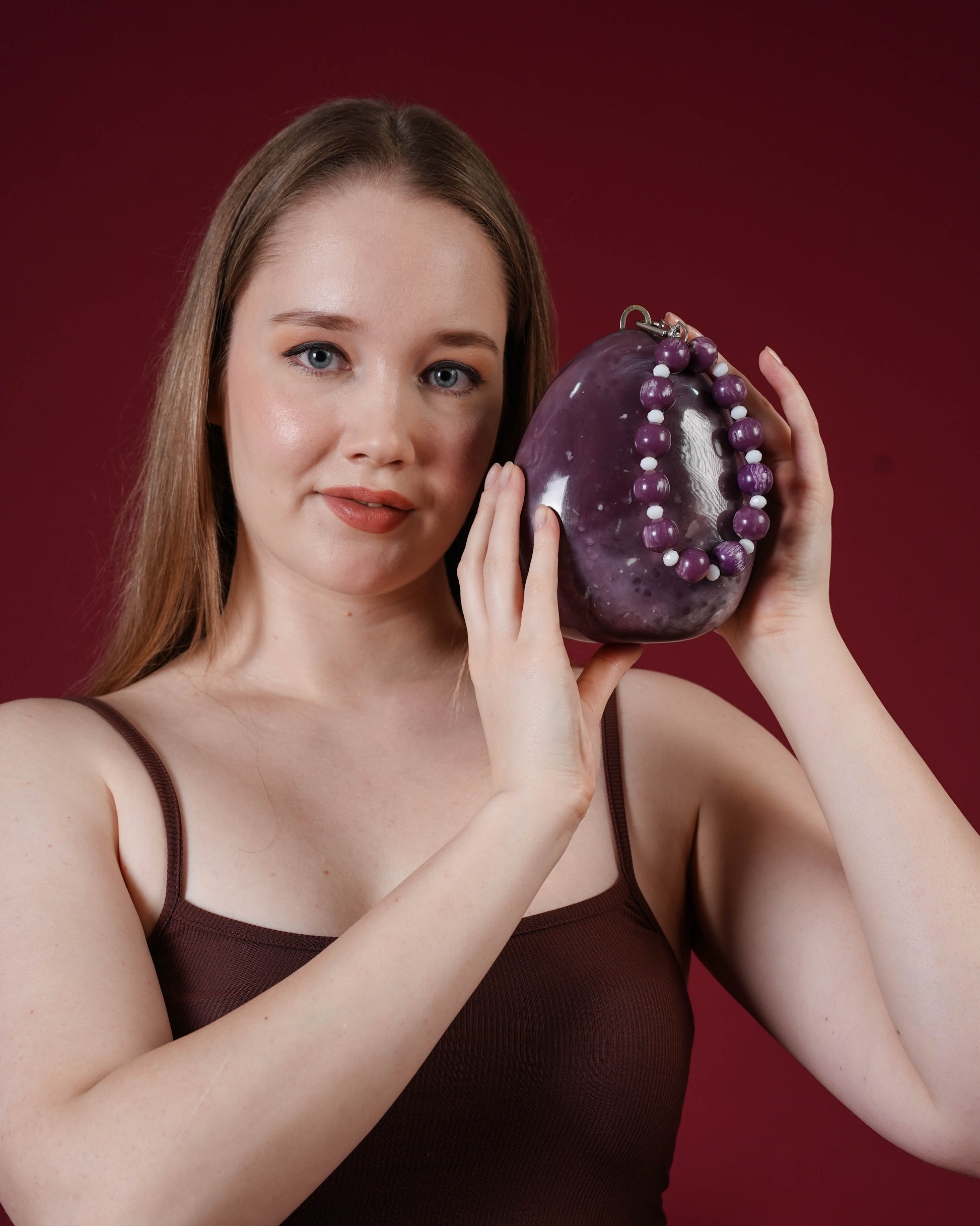 Noir Pebble Orb Clutch