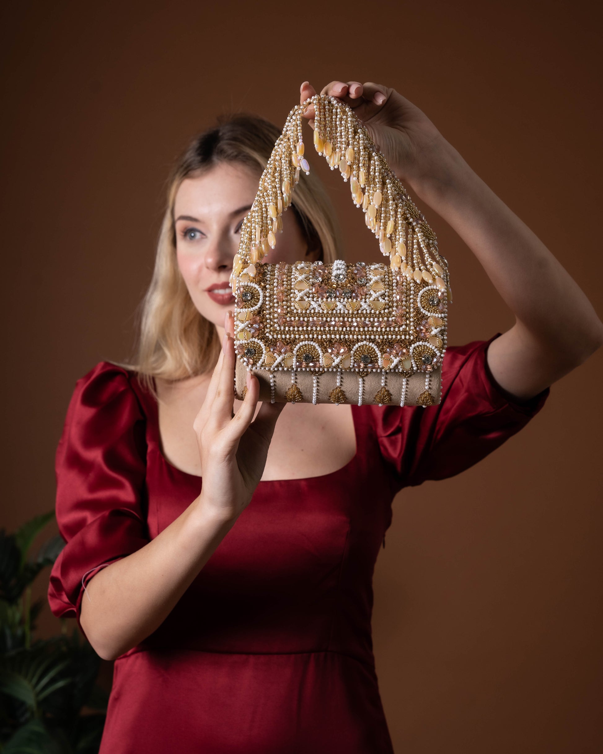 Seyra Soleil Beaded Flap Bag