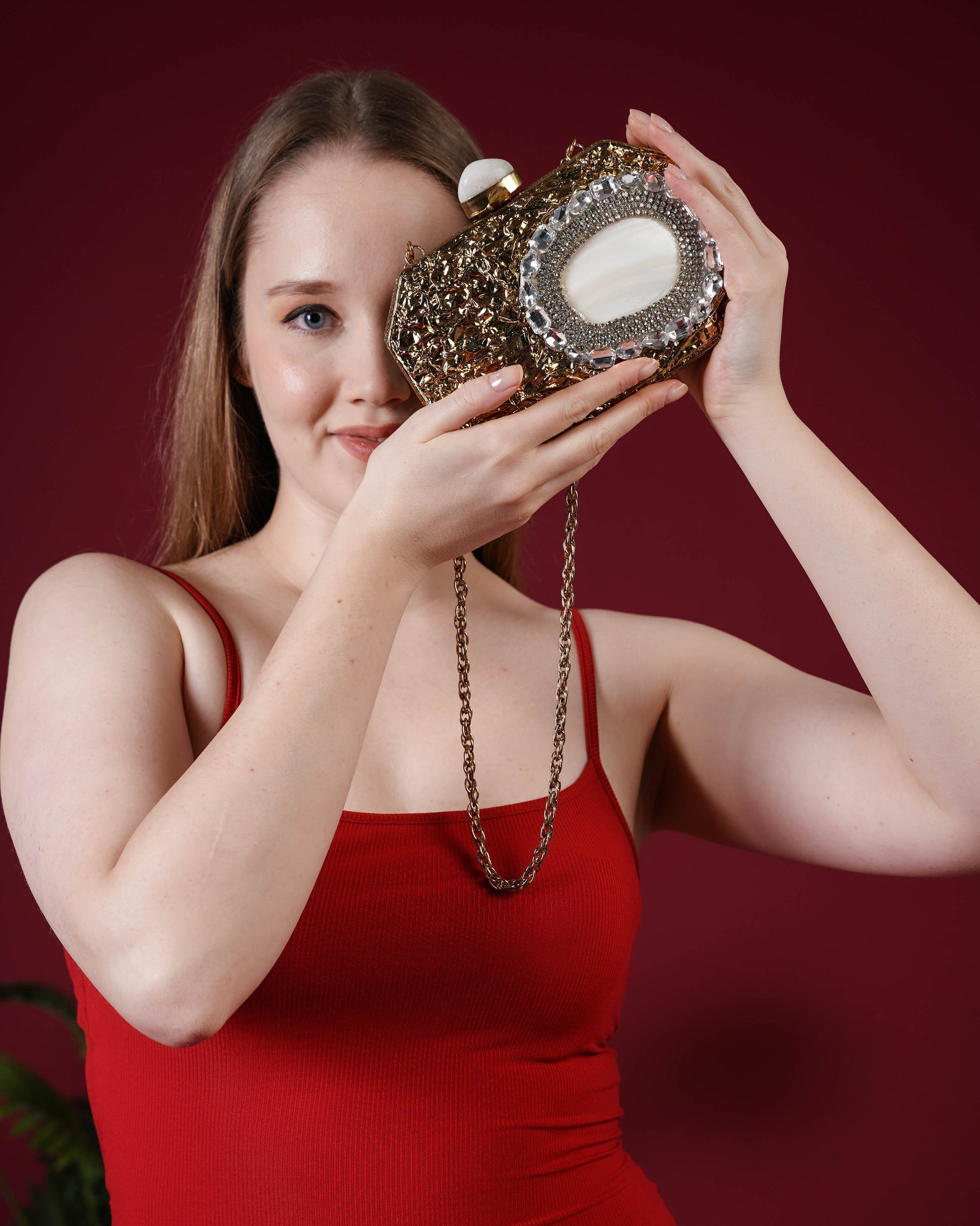 Celestial Aura Oval Clutch