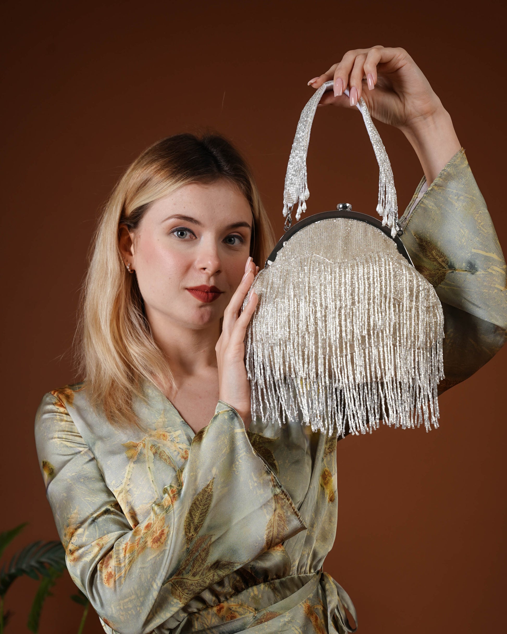 Celestelle Fringe Beaded Purse